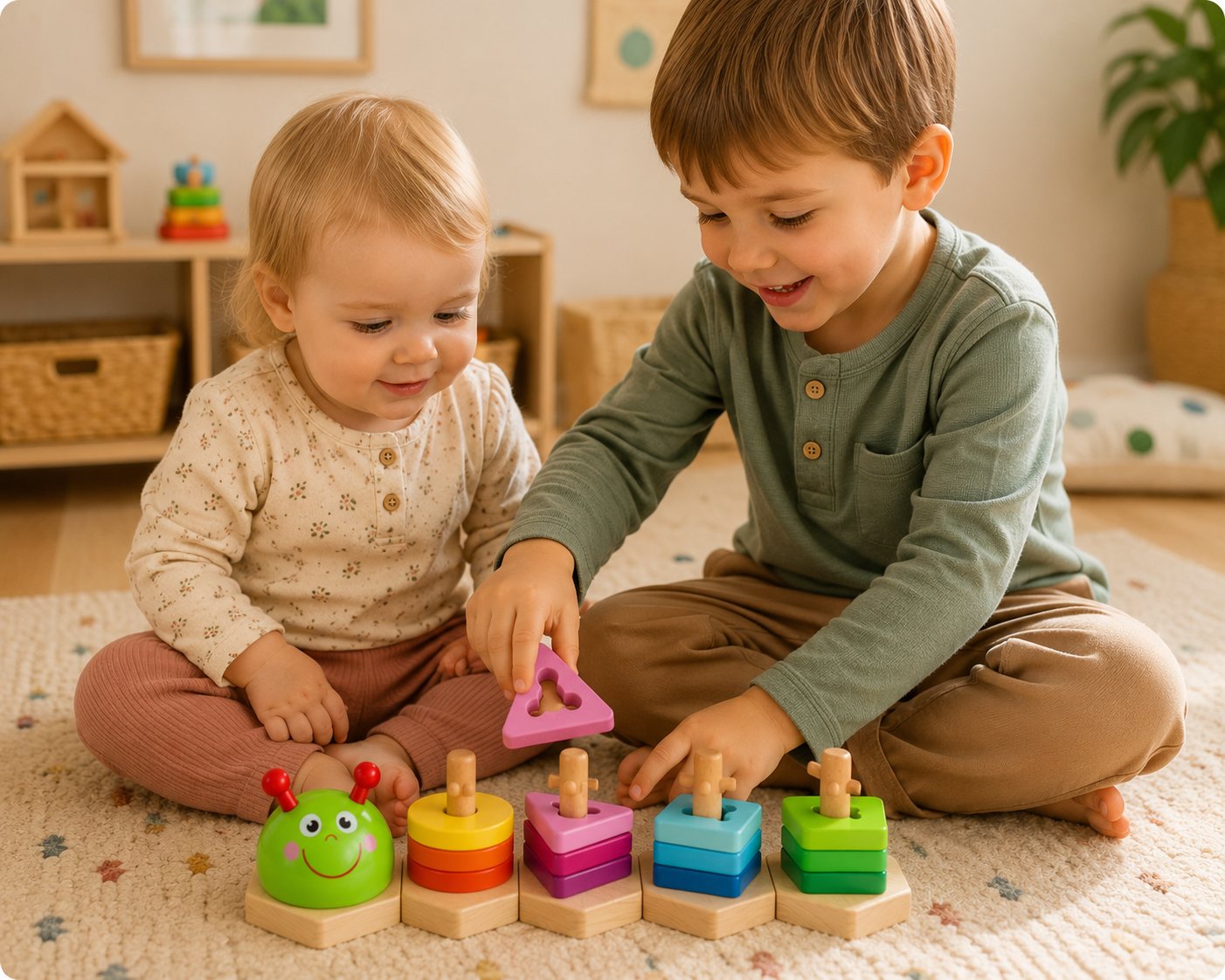 Wooden Shape Sorting Puzzle – Fun Learning for Little Hands